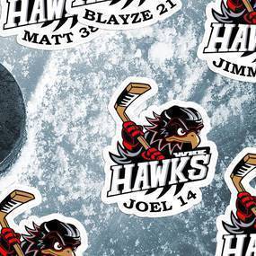 Hawks Hockey Die Cut Sticker