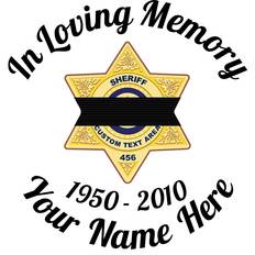 In Loving Memory Gold Sheriff Badge Stickers