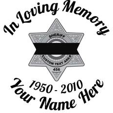 In Loving Memory Sheriff Black Band Badge Stickers