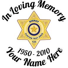 In Loving Memory Sheriff Gold Star Badge Stickers