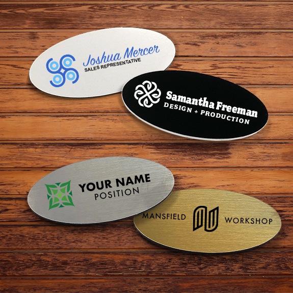 Large Plastic Oval Name Tags
