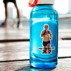 Personalized Photo Sticker on Water Bottle