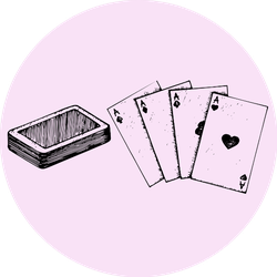 Four Aces Deck Of Poker On Pink Sticker