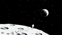 Astronaut Walking On Moon Sticker