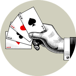 Hand With Ace Playing Cards Fan Vintage Sticker