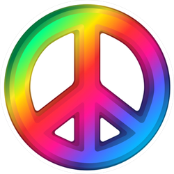 3D Rainbow Peace Sign Sticker