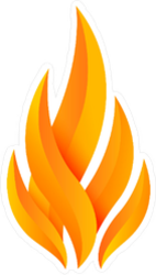 Modern Flame Fire Logo Sticker