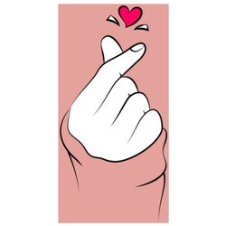 Korea Finger Heart Sticker