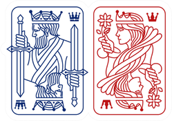 King And Queen Playing Card Illustrations Sticker