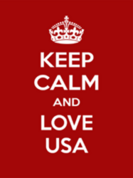 Keep Calm and Love USA Sticker