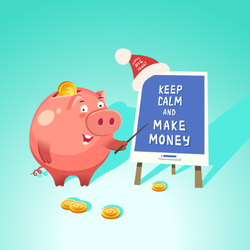 Keep Calm And Make Money Pig Sticker