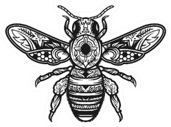 Mandala Bee Illustration Creative Boho Sticker
