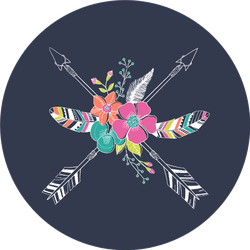 Ethnic Arrows, Feathers And Flowers Sticker