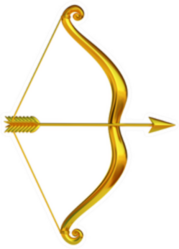 Golden Bow And Arrow Sticker