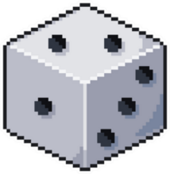 pixel Art Dice 8bit Game Icon Sticker