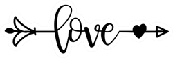 'love' In Boho Arrow Sticker