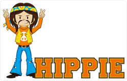 Cute Cartoon Hippie Man Sticker
