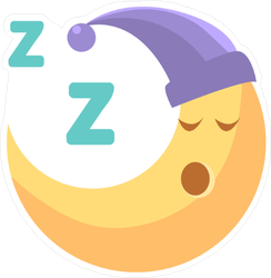Sleeping Cartoon Crescent Moon Sticker
