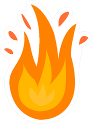 Bursting Flames Sticker