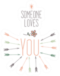 Someone Loves You Floral Arrow Sticker