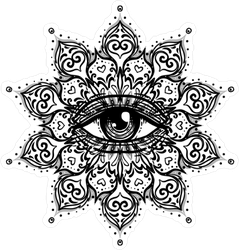 Ornate All Seeing Eye Mandala Boho Sticker