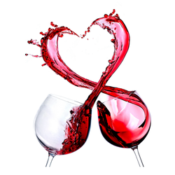Two Glasses Of Red Wine Heart Splash Sticker