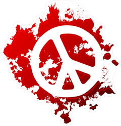 Blood Spatter Peace Sign Sticker