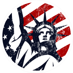 USA Liberty Statue Circle Sticker