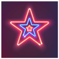 Three Shining Neon Stars Sticker