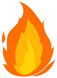 Cartoon Flame Sticker