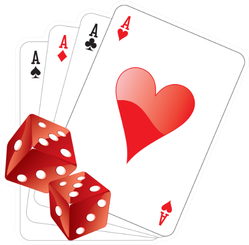 Illustration Of Four Aces With Two Dice Sticker