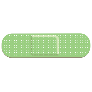 Oblong Green Band Aid Bandage Sticker