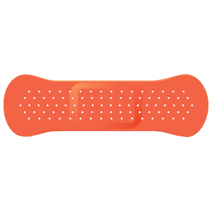 Red Orange Band Aid Bandage Sticker