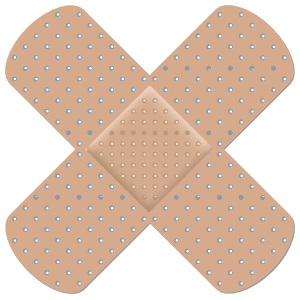 Crossed Beige Band Aid Sticker