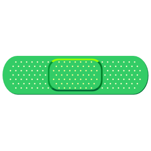Standard Green Band Aid Bandage Sticker