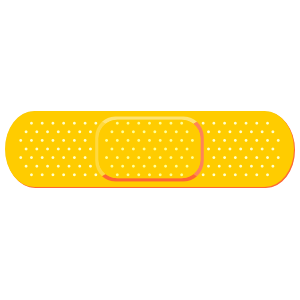 Bright Yellow Band Aid Bandage Sticker
