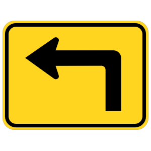 Left Turn Arrow Warning Sticker