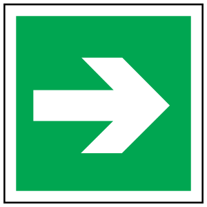 Right Arrow Green Background Sign Sticker