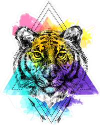 Colorful Boho Tiger Sticker