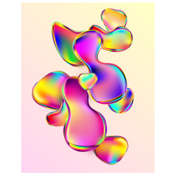 Colorful Iridescent Shapes Sticker