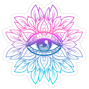 Colorful Lotus with Third Eye Mandala Boho Sticker