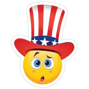 Cute Confused Patriot Emoji Sticker