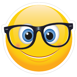 Cute Crooked Glasses Emoji Sticker