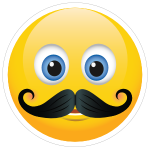 Cute Mustache Emoji Sticker