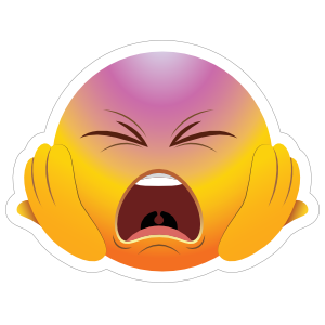 Cute Screaming Hands on Face Emoji Sticker