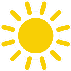 Simple Sun Drawing Sticker