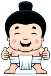 Little Sumo Boy Giving The Thumbs Up Sign Sticker