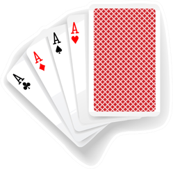 Four Aces In Five Card Poker Hand Playing Cards Sticker