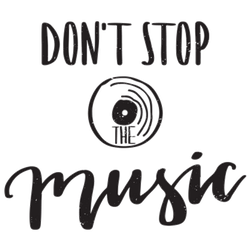 Don't Stop The Music Calligraphic Poster Sticker