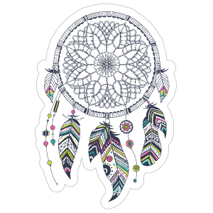 Dreamcatcher with Colorful Feathers Boho Sticker